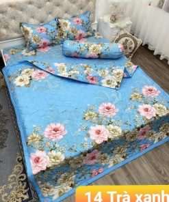 BỘ CHĂN GA GỐI COTTON POLY TRÀ XANH