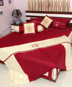 BỘ CHĂN GA GỐI COTTON SATIN 7 MÓN ĐỎ
