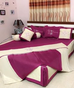 BỘ CHĂN GA GỐI COTTON SATIN 7 MÓN TÍM